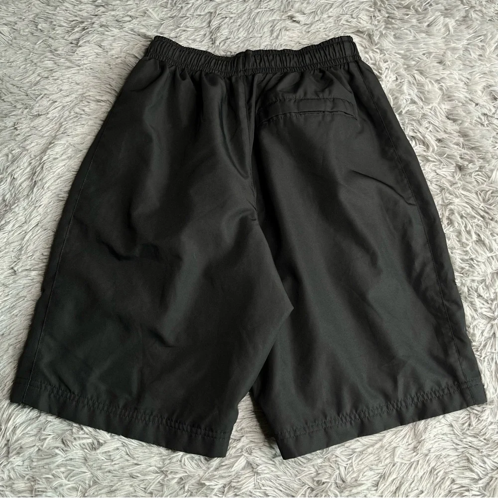 Nike Shorts Mens Small Drawstring Waist Pockets Black White Swim Athletic